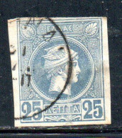 GREECE GRECIA HELLAS 1888 1895 HERMES MERCURY MERCURIO LEPTA 25l USED USATO OBLITERE' - Gebruikt