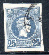 GREECE GRECIA HELLAS 1888 1895 HERMES MERCURY MERCURIO LEPTA 25l USED USATO OBLITERE' - Used Stamps