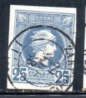 GREECE GRECIA HELLAS 1888 1895 HERMES MERCURY MERCURIO LEPTA 25l USED USATO OBLITERE' - Used Stamps