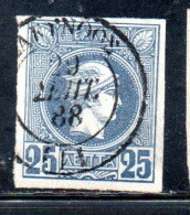 GREECE GRECIA HELLAS 1888 1895 HERMES MERCURY MERCURIO LEPTA 25l USED USATO OBLITERE' - Used Stamps