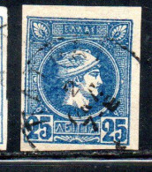 GREECE GRECIA HELLAS 1888 1895 HERMES MERCURY MERCURIO LEPTA 25l USED USATO OBLITERE' - Gebruikt