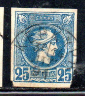 GREECE GRECIA HELLAS 1888 1895 HERMES MERCURY MERCURIO LEPTA 25l USED USATO OBLITERE' - Gebruikt