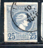 GREECE GRECIA HELLAS 1888 1895 HERMES MERCURY MERCURIO LEPTA 25l USED USATO OBLITERE' - Oblitérés