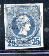 GREECE GRECIA HELLAS 1888 1895 HERMES MERCURY MERCURIO LEPTA 25l USED USATO OBLITERE' - Oblitérés