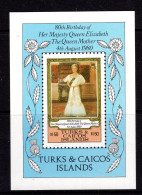 Turks & Caicos Islands 1980 80th Birthday Of Queen Elizabeth The Queen Mother MS LHM (SG MS608) - Turks And Caicos