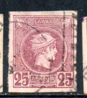 GREECE GRECIA HELLAS 1989 1895 1893 HERMES MERCURY MERCURIO LEPTA 25l USED USATO OBLITERE' - Gebruikt