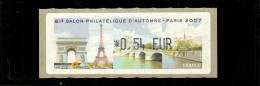 61è Salon Philatélique D'automne Paris 2007 - 1999-2009 Illustrated Franking Labels