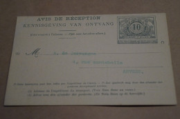 Superbe Avis De Reception,chemin De Fer, 20 Cent. Bel état De Collection - Cartes Postales 1871-1909