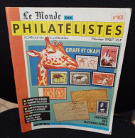 Le Monde Des Philatélistes Thématique Girafes Et Okapi Février 1987 N° 405. - Francese