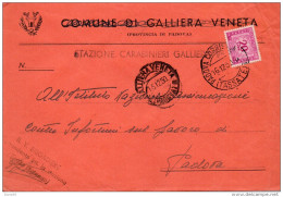 1950  LETTERA CON ANNULLO   GALLIERAVENETA    PADOVA - Postage Due