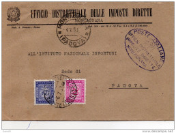 1953  LETTERA CON ANNULLO MONTAGNANA    PADOVA - Taxe