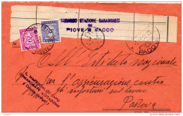 1951  LETTERA CON ANNULLO   PIOVE DI SACCO  PADOVA - Taxe