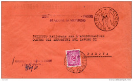 1950 LETTERA CON ANNULLO MESTRINO  PADOVA - Impuestos