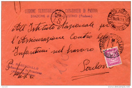 1951  LETTERA CON ANNULLO LOZZO ATESTINO  PADOVA - Impuestos