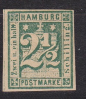 Hambourg N° 10 2 1/2 Vert-bleu Et Vert-clair Et N° 23 1 1/2 Lilas, Neufs Sans Gomme - Hambourg