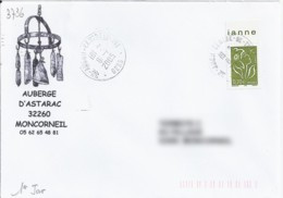 MARIANNE DE LAMOUCHE N°3736 SUR LETTRE DU 8.1.05 / 1° JOUR OFFICIEL DANS PETIT BUREAU - 2004-2008 Marianne Of Lamouche