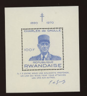 1971. Rwanda Bloc 23 **. Charles De Gaulle In Mémoriam - Nuovi