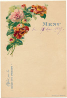 MENU - Biscuits PERNOT, Fleurs - Illustration EUDES - Menus