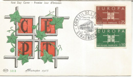 FRANCIA FDC STRASBOURG CONSEIL DE L'EUROPE SELLOS EUROPA CEPT 1963 - 1963