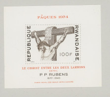 1974. Rwanda Bloc 34. **.  Pâques. Détail Du Christ En Croix Par P.P. RUBENS - Rubens