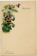 MENU - Biscuits PERNOT, Format 16 X 23,5 Cm, Violettes - Illustration EUDES - Menus