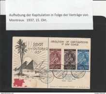 ÄGYPTEN-EGYPTIAN - ÄGYPTOLOGIE - AUFHEBUNG DER KAPITULATION - MONTREUAX 1937  FDC - Used Stamps