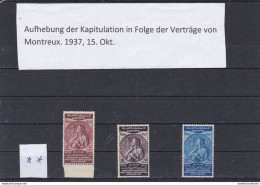 ÄGYPTEN-EGYPTIAN - ÄGYPTOLOGIE - AUFHEBUNG DER KAPITULATION - MONTREUAX 1937 MNH - Ungebraucht