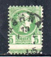 GREECE GRECIA ELLAS 1889 1891 1895 VARIETY HERMES MERCURIO LEPTA 5L USATO USED OBLITERE' - Gebruikt