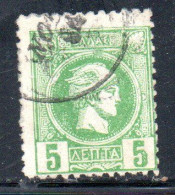 GREECE GRECIA ELLAS 1889 1891 1895 HERMES MERCURY MERCURIO LEPTA 5L USATO USED OBLITERE' - Used Stamps