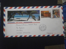 OCEANIE TAHITI OCEANIA LETTRE ENVELOPPE COURRIER CACHET CENTRE TRI AVION FAAA ILE TAHITI - Lettres & Documents