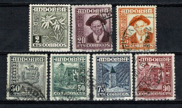 Andorra Esp  1948/53 Yv. 43A, 44, 44A, 45, 46, 47, 48, Ed. 45, 48/53 (o) - Gebruikt