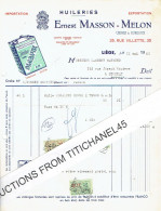 1960 LIEGE - Facture Illustrée Ernest MASSON-MELON - Huileries - Sonstige & Ohne Zuordnung