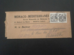 MONACO LETTRE ENVELOPPE COURRIER BANDE JOURNAL MONACO MEDITERRANEE COMPLETE NICE ALPES MARITIMES 249 - Covers & Documents