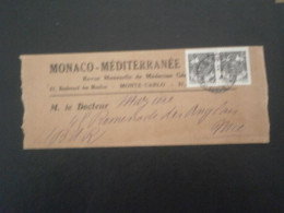 MONACO LETTRE ENVELOPPE COURRIER BANDE JOURNAL MONACO MEDITERRANEE COMPLETE NICE ALPES MARITIMES 249 DEVANT - Briefe U. Dokumente