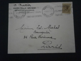 MONACO LETTRE ENVELOPPE COURRIER TIMBRE 87 HOTEL VILLA SEVIGNE FLAMME RBV MONTE CARLO CLIMAT IDEAL TOUS LES SPORTS - Storia Postale