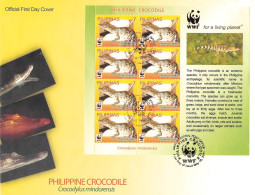 PHILIPPINES - FDC WWF 2011 MINISHEET - CROCODILE /4360 - Filipinas