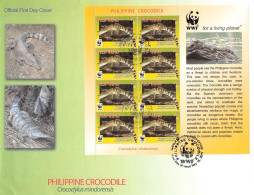 PHILIPPINES - FDC WWF 2011 MINISHEET - CROCODILE /4361 - Filippijnen