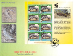 PHILIPPINES - FDC WWF 2011 MINISHEET - CROCODILE /4362 - Filippijnen