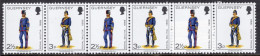 Guernsey 1974 Coil Strip Military Uniforms In Unmounted Mint - Guernsey