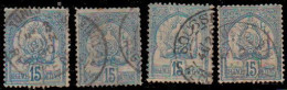 Tunisie 1888/93 - YT 14 (par 4) - 15 C. Armoiries - Usati