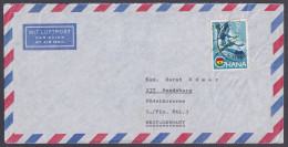 Ghana 1965, New Currency Overprint, Birds, Airmail To Germany - Ghana (1957-...)
