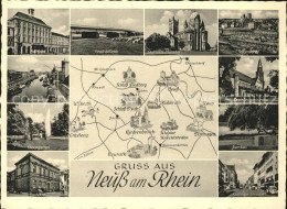 41554955 Neuss Stadtkarte Stadtgarten Hafen Muenster Rheinbruecke Neuss - Neuss