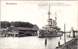 Rendsburg , S.M.S. Kaiser Friedrich III. Die Strassen-Drehbrücke Bei Rendsburg Passierend (Ungebraucht) - Rendsburg