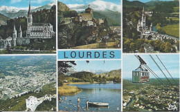 CPSM  France Occitanie   65 Hautes-Pyrénées   Souvenir De Lourdes  En 6 Vues - Saluti Da.../ Gruss Aus...