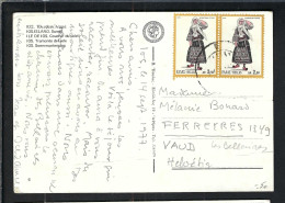 GRECE Ca.1960: CP Ill. D'Athènes Pour Ferrères (VD, Suisse) - Cartas & Documentos