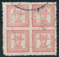 ROSTOCK (?) 1/11 Auf 4/4 Shilling Rot - Meckl. Schwerin Nr. 5 A Mit PF - Mecklenbourg-Schwerin