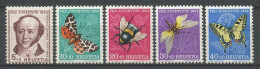 SUISSE 1954 N° 553/557 ** 554 Infime Tâches Neufs MNH Superbes TTB  C 12 €Papillons Butterflies Insectes Gotthelf - Ongebruikt