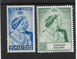 LEEWARD ISLANDS 1948 SILVER WEDDING SET LIGHTLY MOUNTED MINT Cat £9 - Leeward  Islands