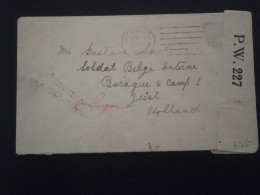 BELGIQUE BELGIUM BELGIE LETTRE ENVELOPPE COURRIER CAMP PRISONNIER GUERRE WAR PRISONER ZEIST HOLLAND CENSURE CENSOR PW227 - Prisonniers