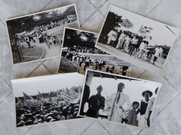 5 Photo Manifestations Politique à Nha-Trang Annam 1947 Vietnam Cachet Haut Commissariat De France Pour L'Indochine - Asia